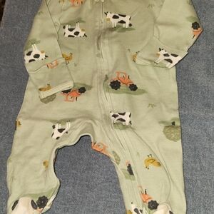 Carter's Green Farm Print Kids Footie